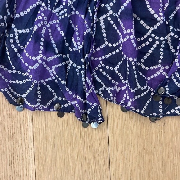 Calypso for Target Long Blue and Purple Scarf with Beads - Picture 2 of 4